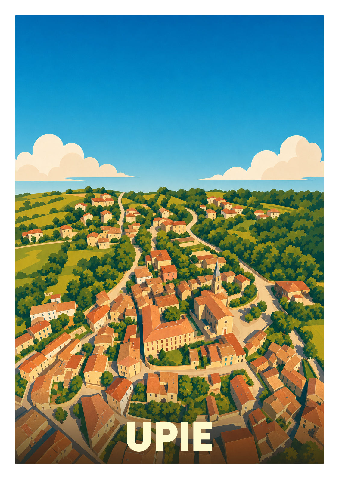 Affiche souvenir de Upie – image brute sans cadre