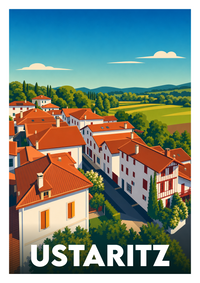 Affiche souvenir de Ustaritz – image brute sans cadre
