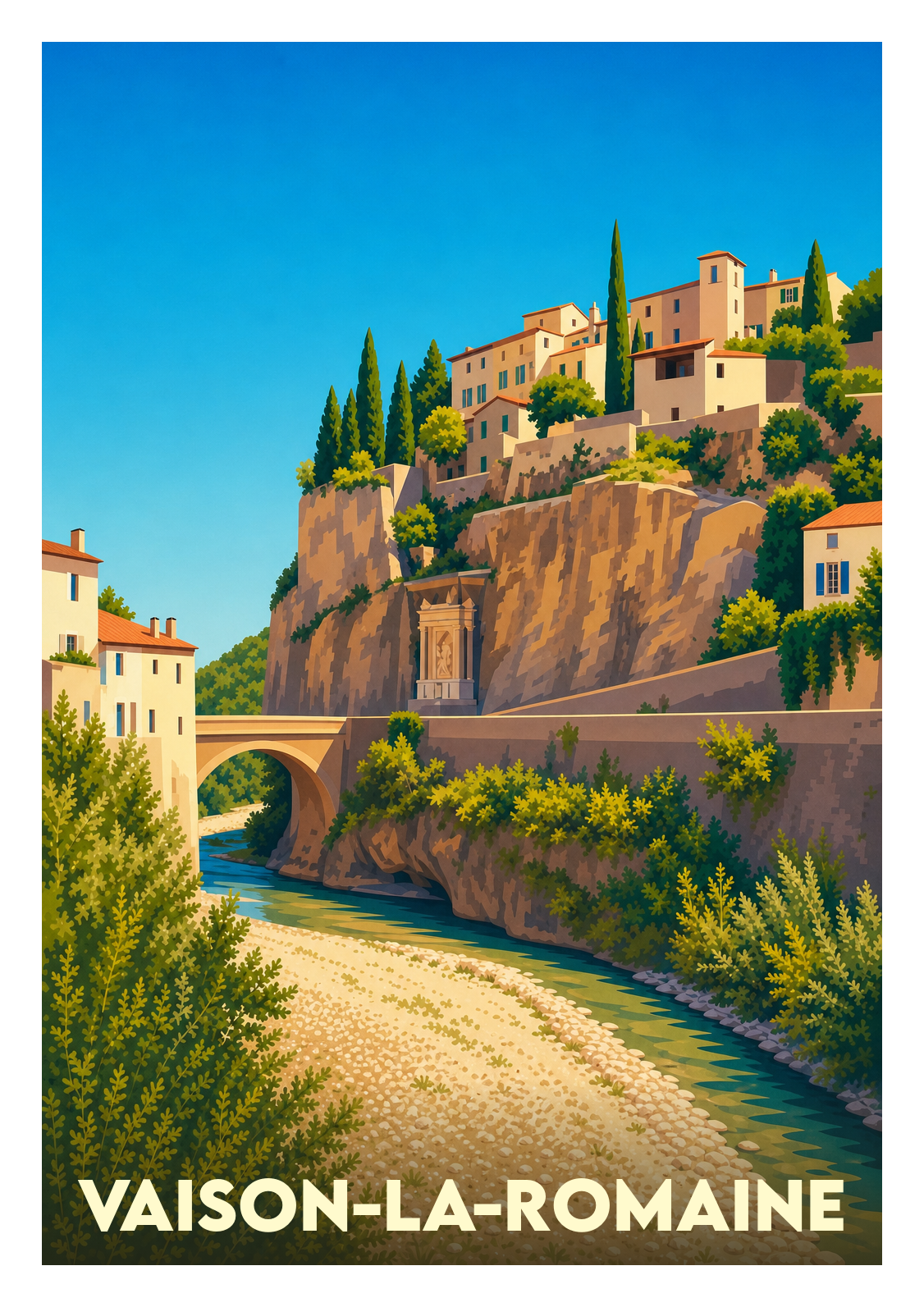 Affiche souvenir de Vaison-la-Romaine – image brute sans cadre