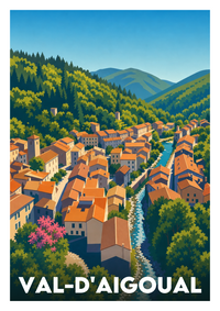Affiche souvenir de Val-d'Aigoual – image brute sans cadre