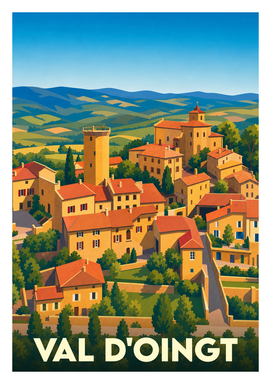 Affiche souvenir de Val d'Oingt – image brute sans cadre
