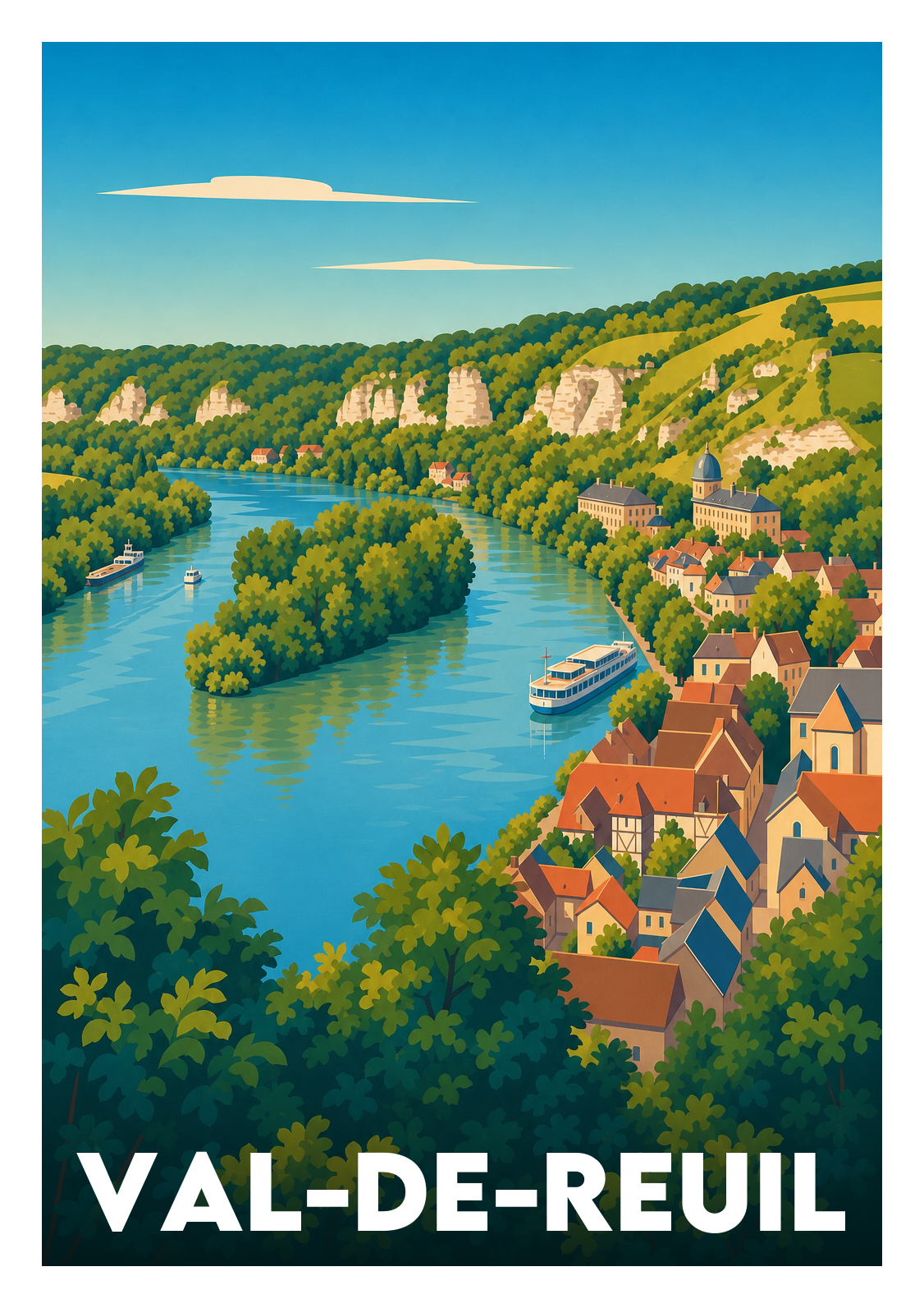 Affiche souvenir de Val-de-Reuil – image brute sans cadre