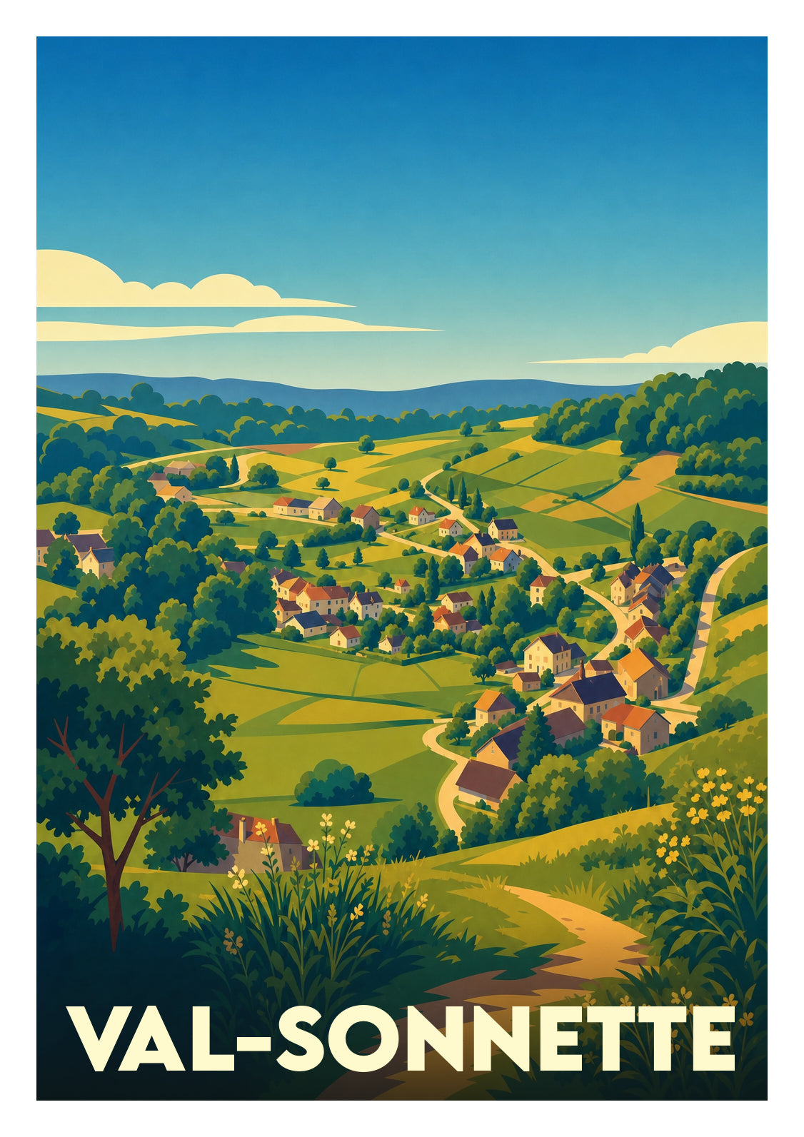 Affiche souvenir de Val-Sonnette – image brute sans cadre