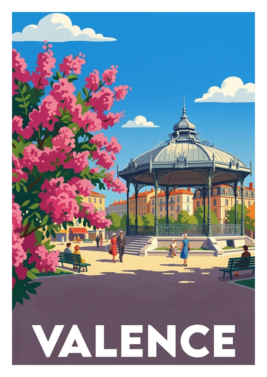 Affiche souvenir de Valence – image brute sans cadre