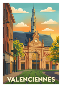 Affiche souvenir de Valenciennes – image brute sans cadre