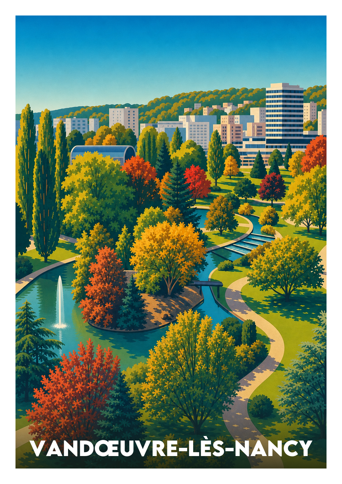 Affiche souvenir de Vandœuvre-lès-Nancy – image brute sans cadre