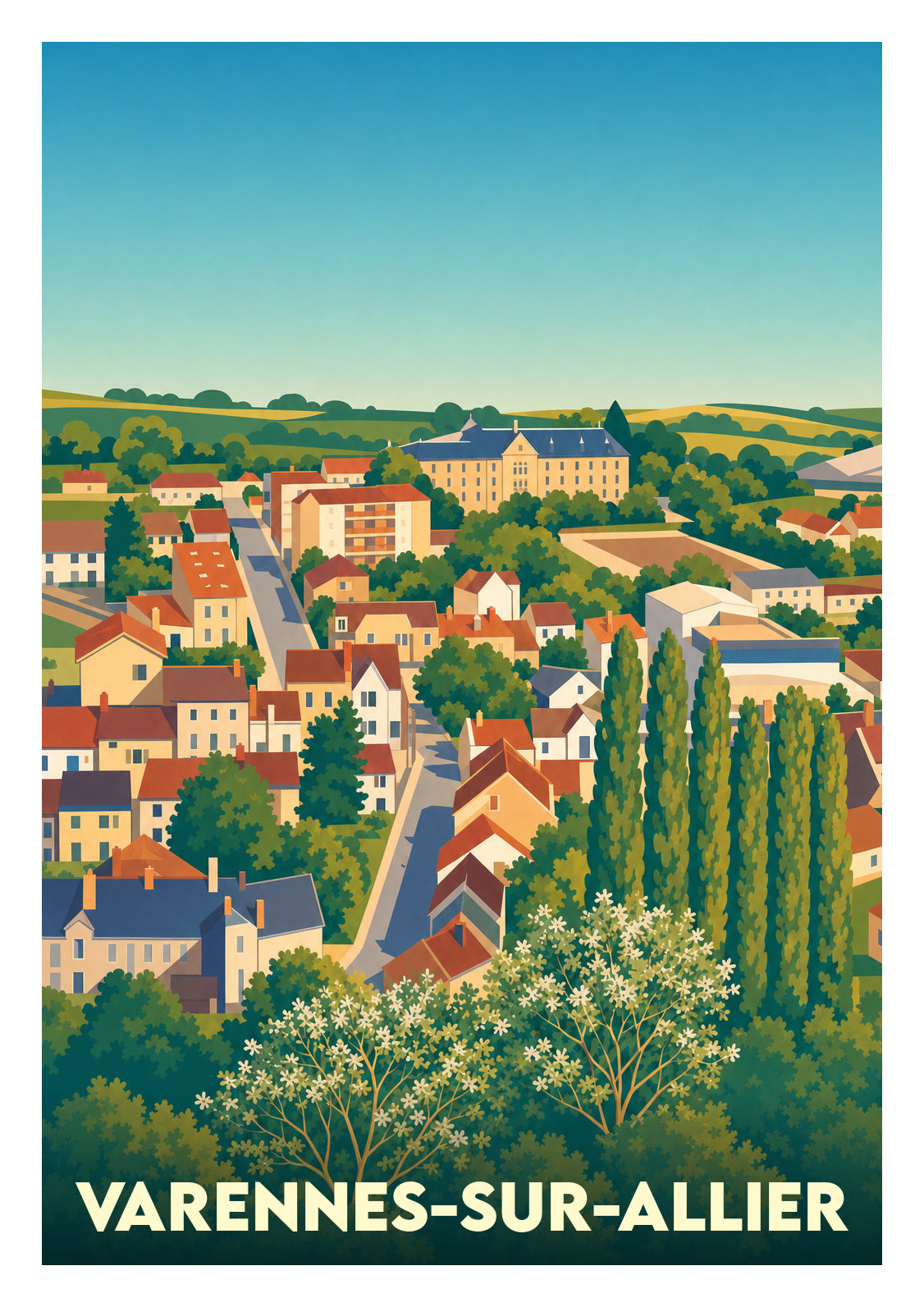 Affiche souvenir de Varennes-sur-Allier – image brute sans cadre