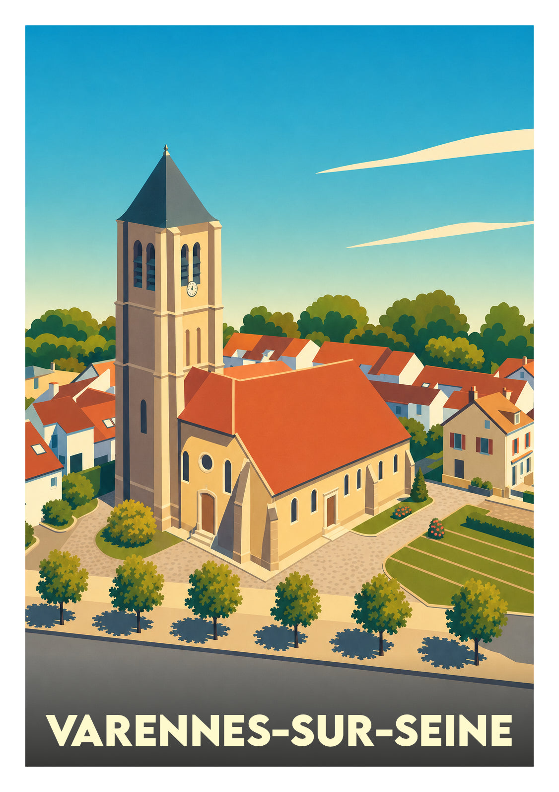 Affiche souvenir de Varennes-sur-Seine – image brute sans cadre