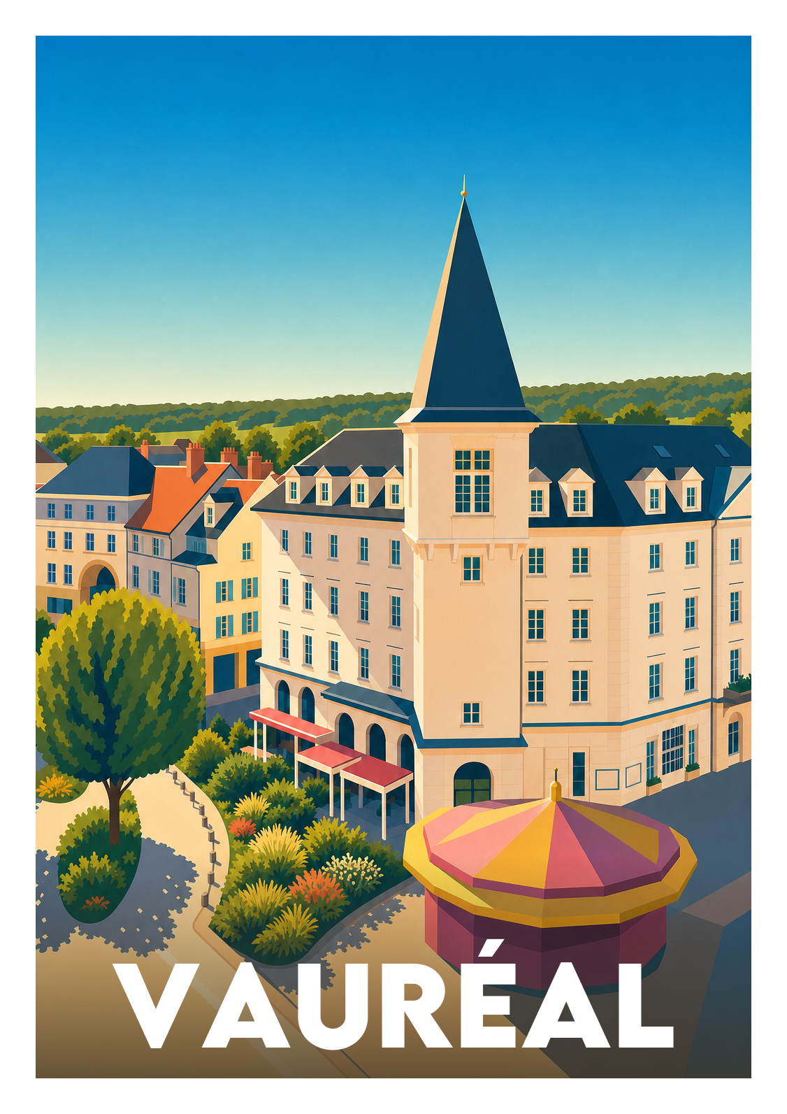 Affiche souvenir de Vauréal – image brute sans cadre
