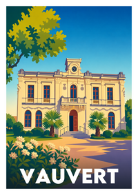 Affiche souvenir de Vauvert – image brute sans cadre