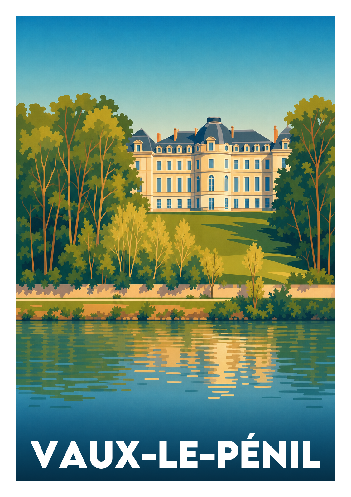 Affiche souvenir de Vaux-le-Pénil – image brute sans cadre