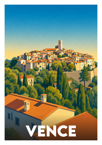 Affiche souvenir de Vence – image brute sans cadre