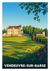 Affiche souvenir de Vendeuvre-sur-Barse – image brute sans cadre