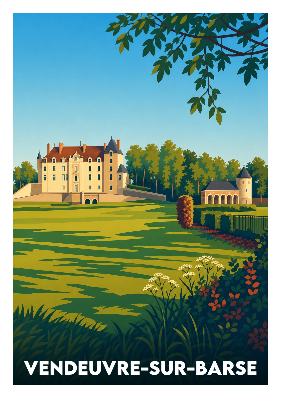 Affiche souvenir de Vendeuvre-sur-Barse – image brute sans cadre