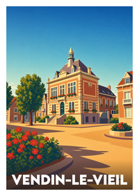 Affiche souvenir de Vendin-le-Vieil – image brute sans cadre