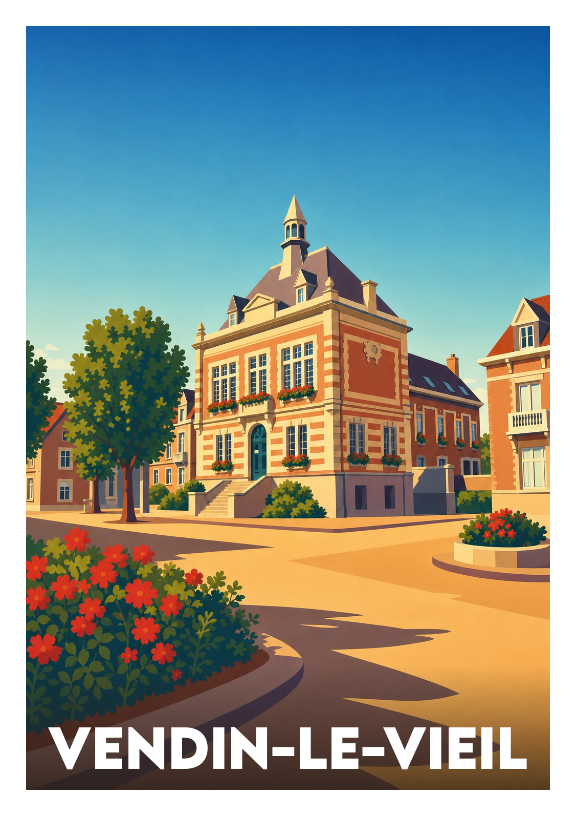 Affiche souvenir de Vendin-le-Vieil – image brute sans cadre