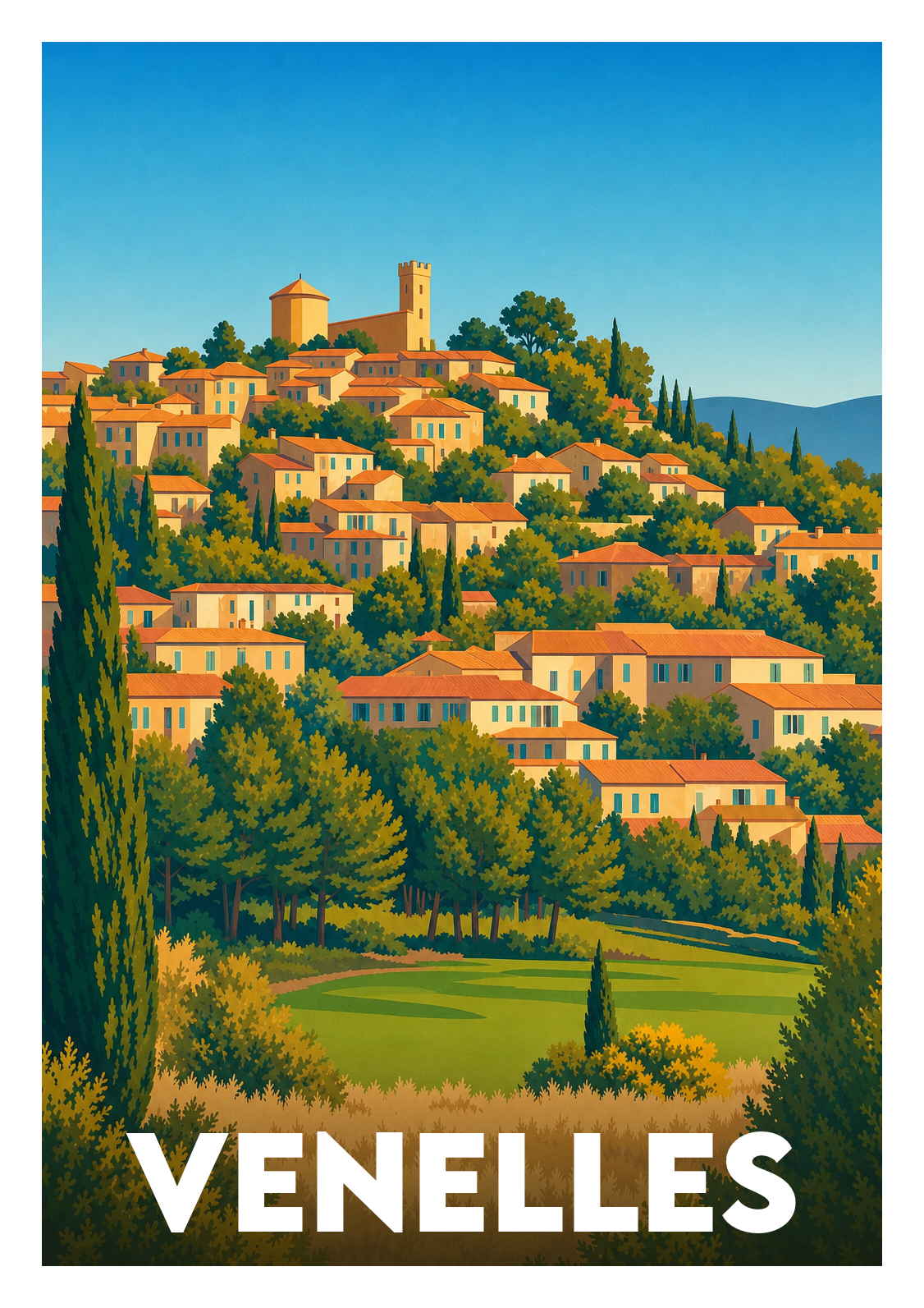 Affiche souvenir de Venelles – image brute sans cadre