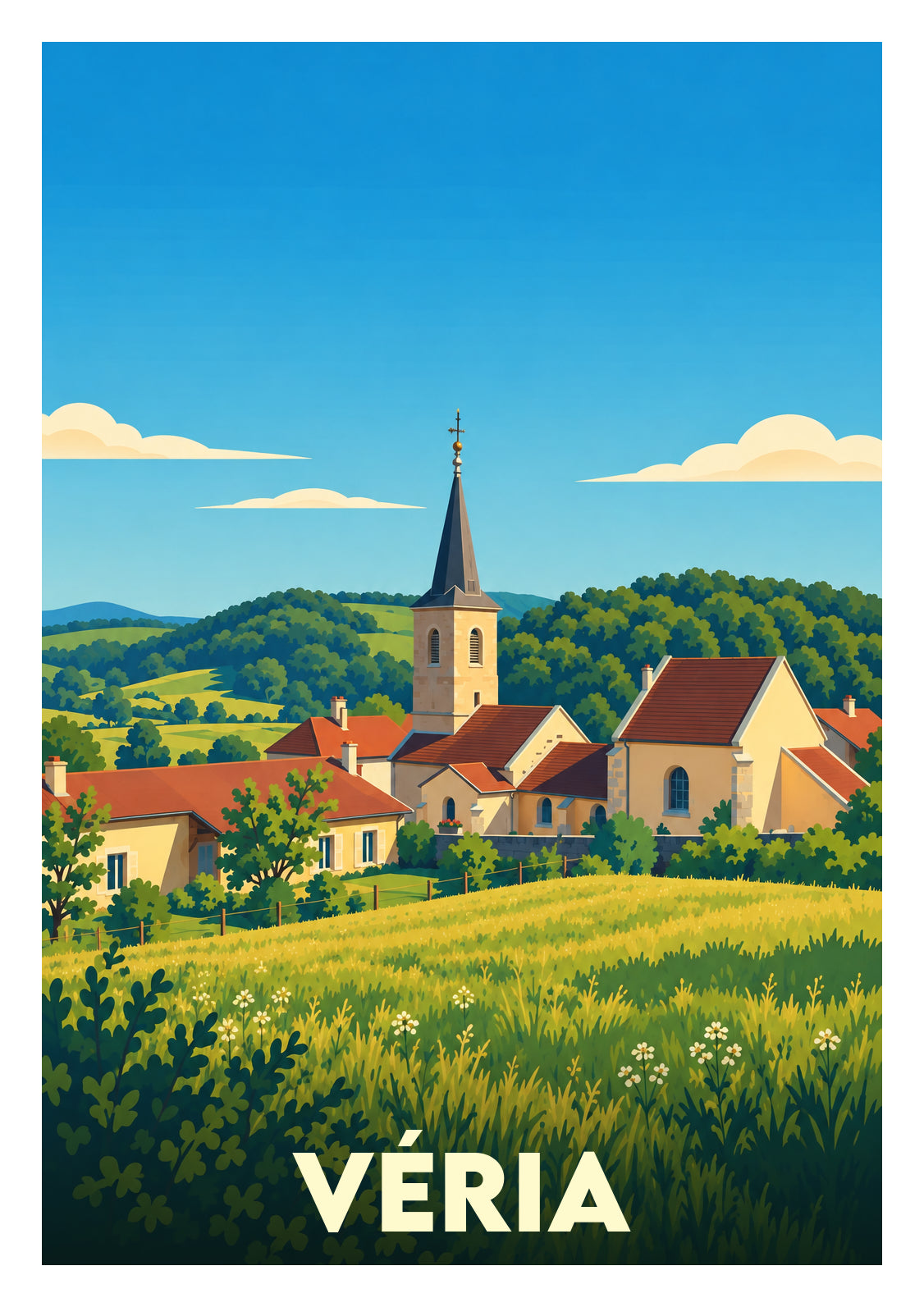 Affiche souvenir de Véria – image brute sans cadre