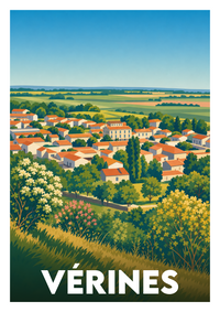 Affiche souvenir de Vérines – image brute sans cadre