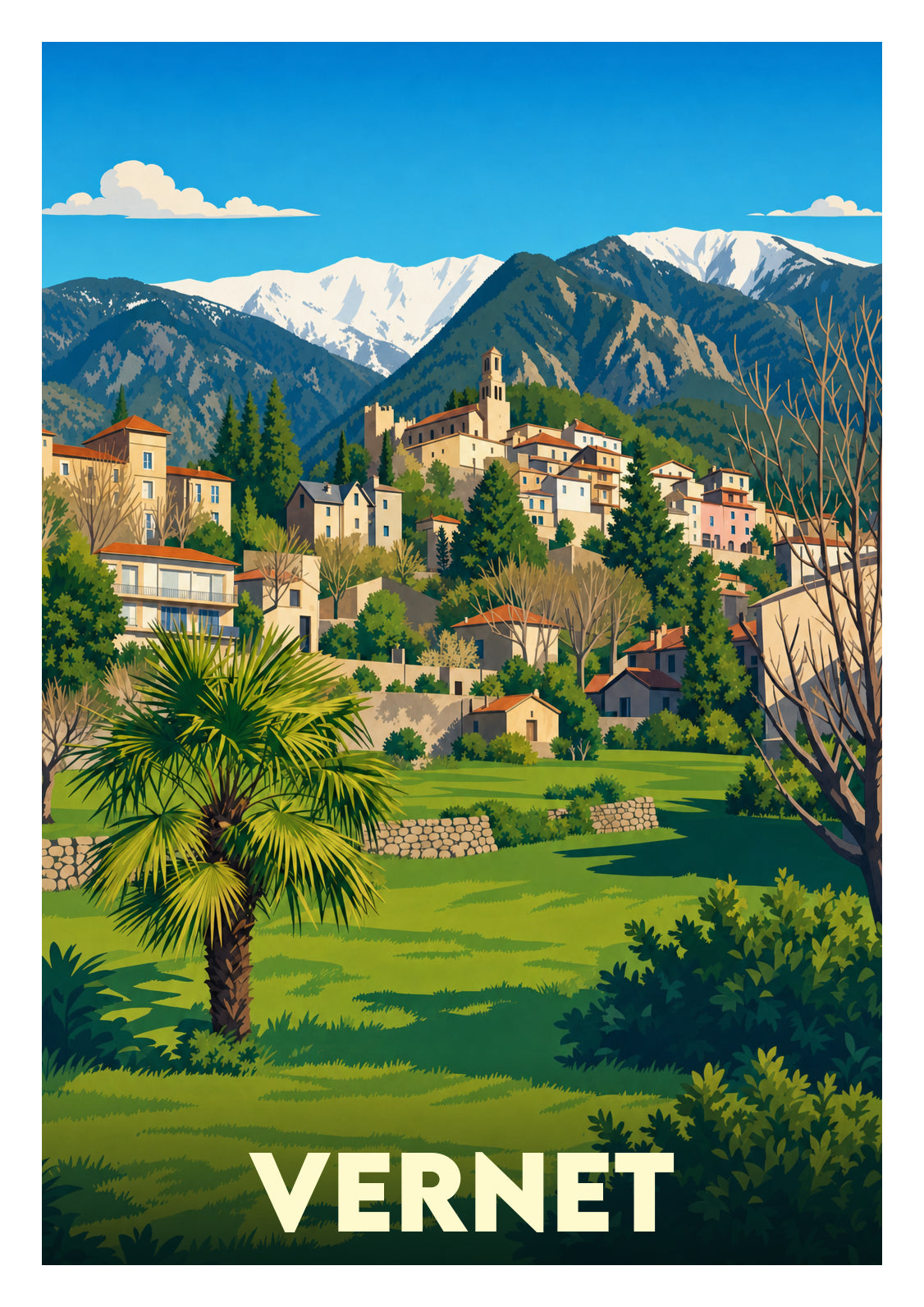 Affiche souvenir de Vernet – image brute sans cadre