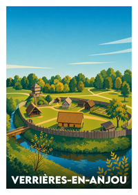 Affiche souvenir de Verrières-en-Anjou – image brute sans cadre