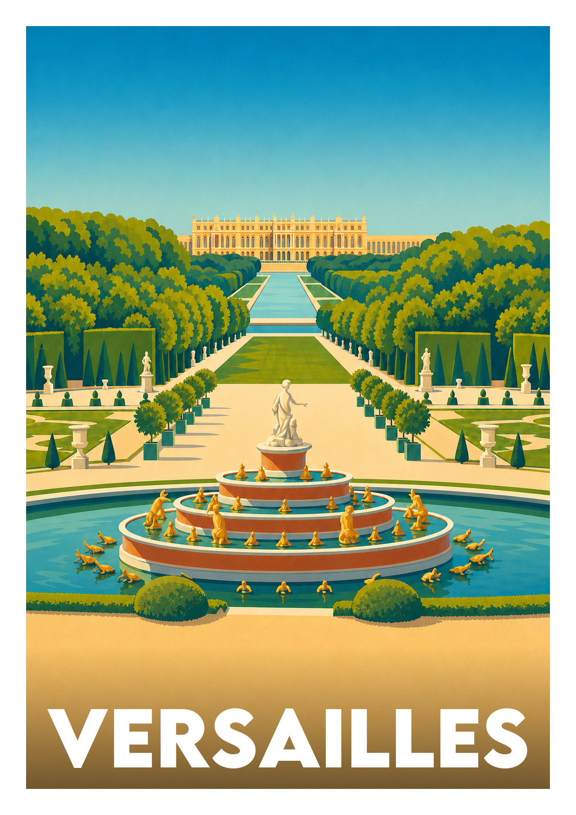 Affiche souvenir de Versailles – image brute sans cadre