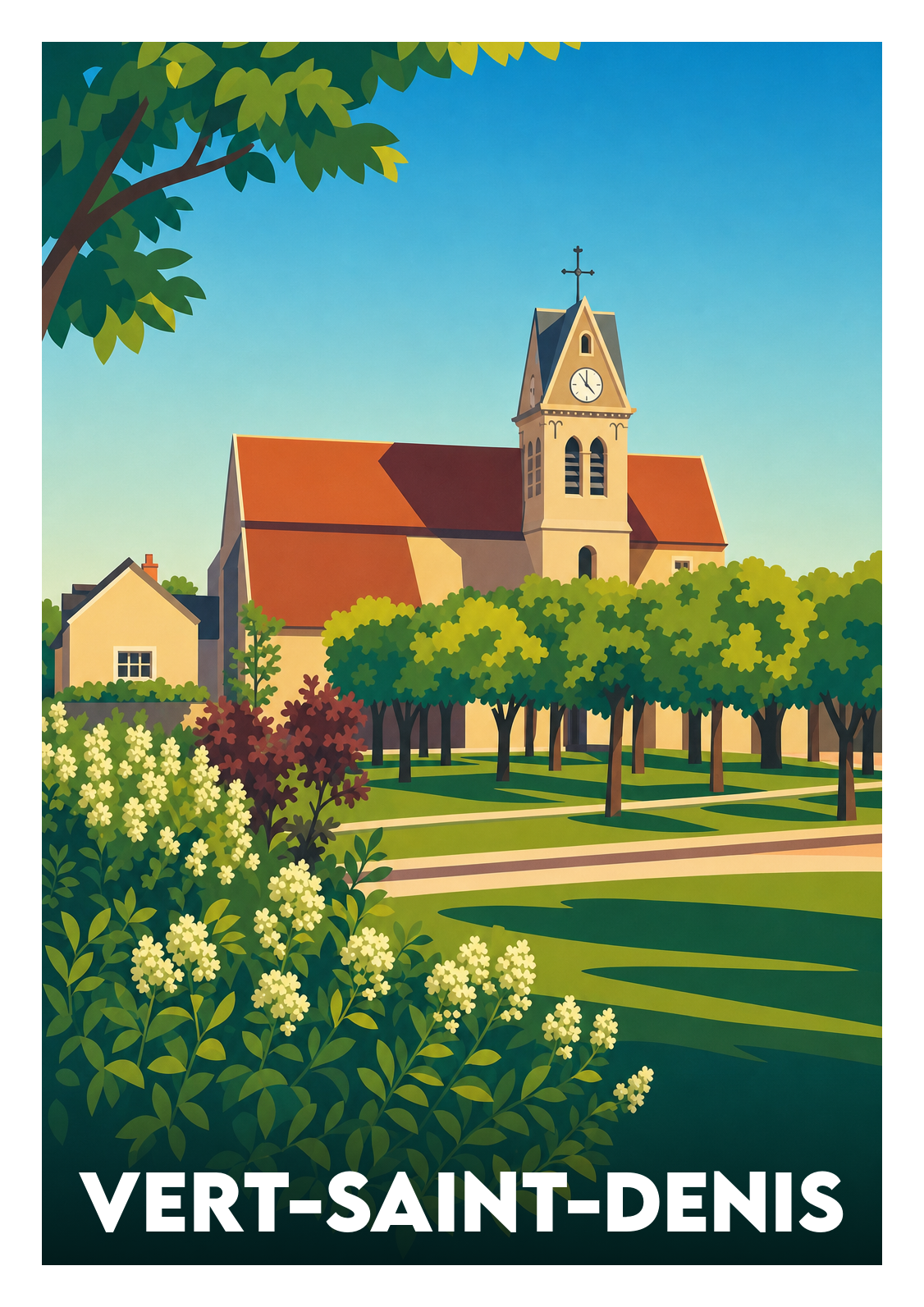 Affiche souvenir de Vert-Saint-Denis – image brute sans cadre