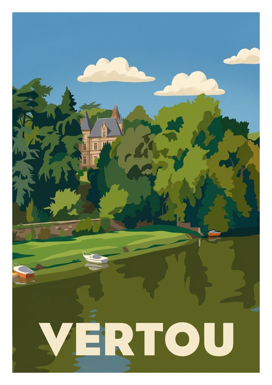 Affiche souvenir de Vertou – image brute sans cadre