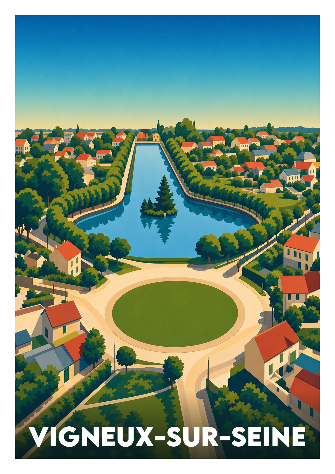 Affiche souvenir de Vigneux-sur-Seine – image brute sans cadre