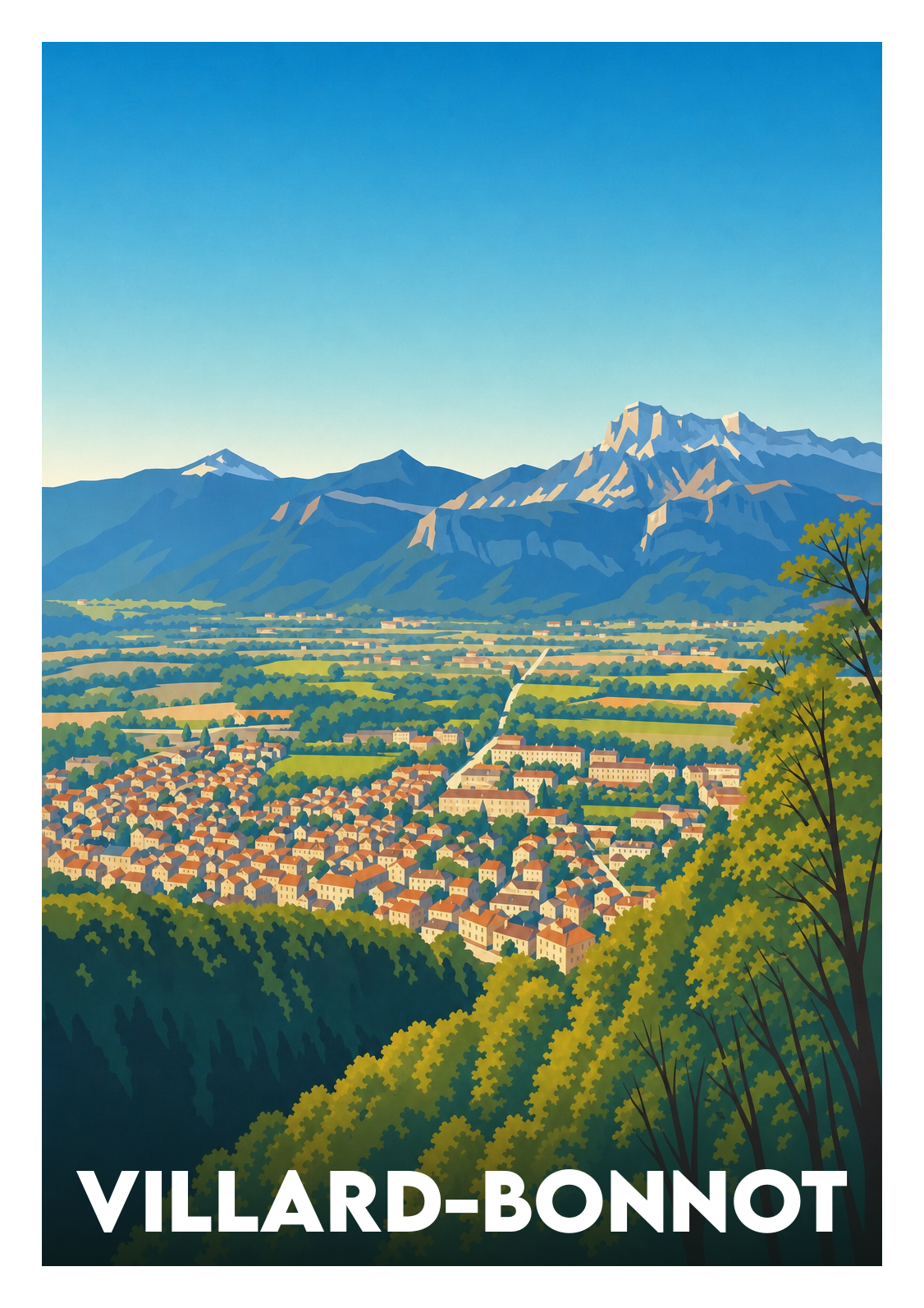 Affiche souvenir de Villard-Bonnot – image brute sans cadre
