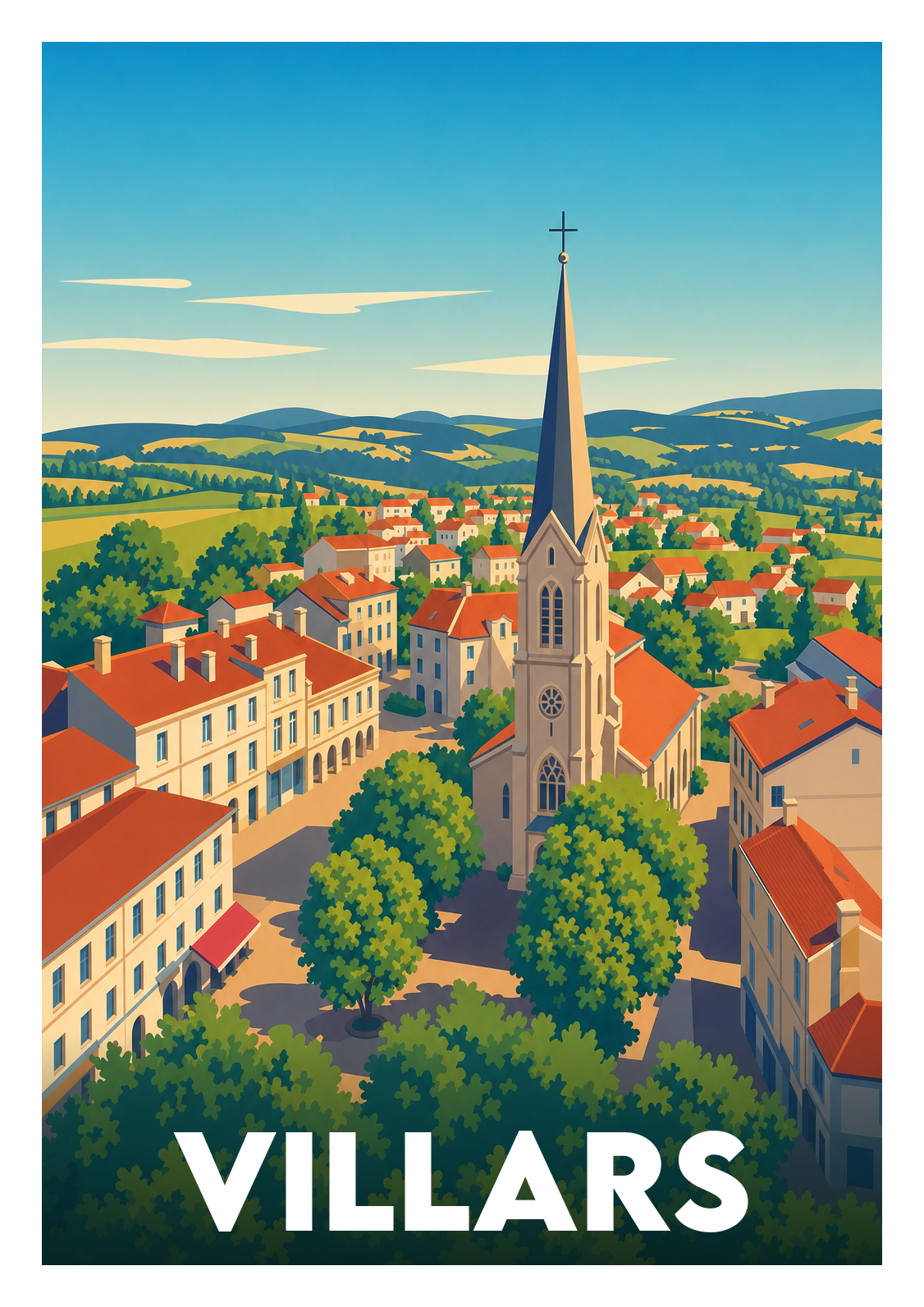 Affiche souvenir de Villars – image brute sans cadre