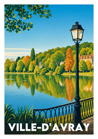 Affiche souvenir de Ville-d'Avray – image brute sans cadre