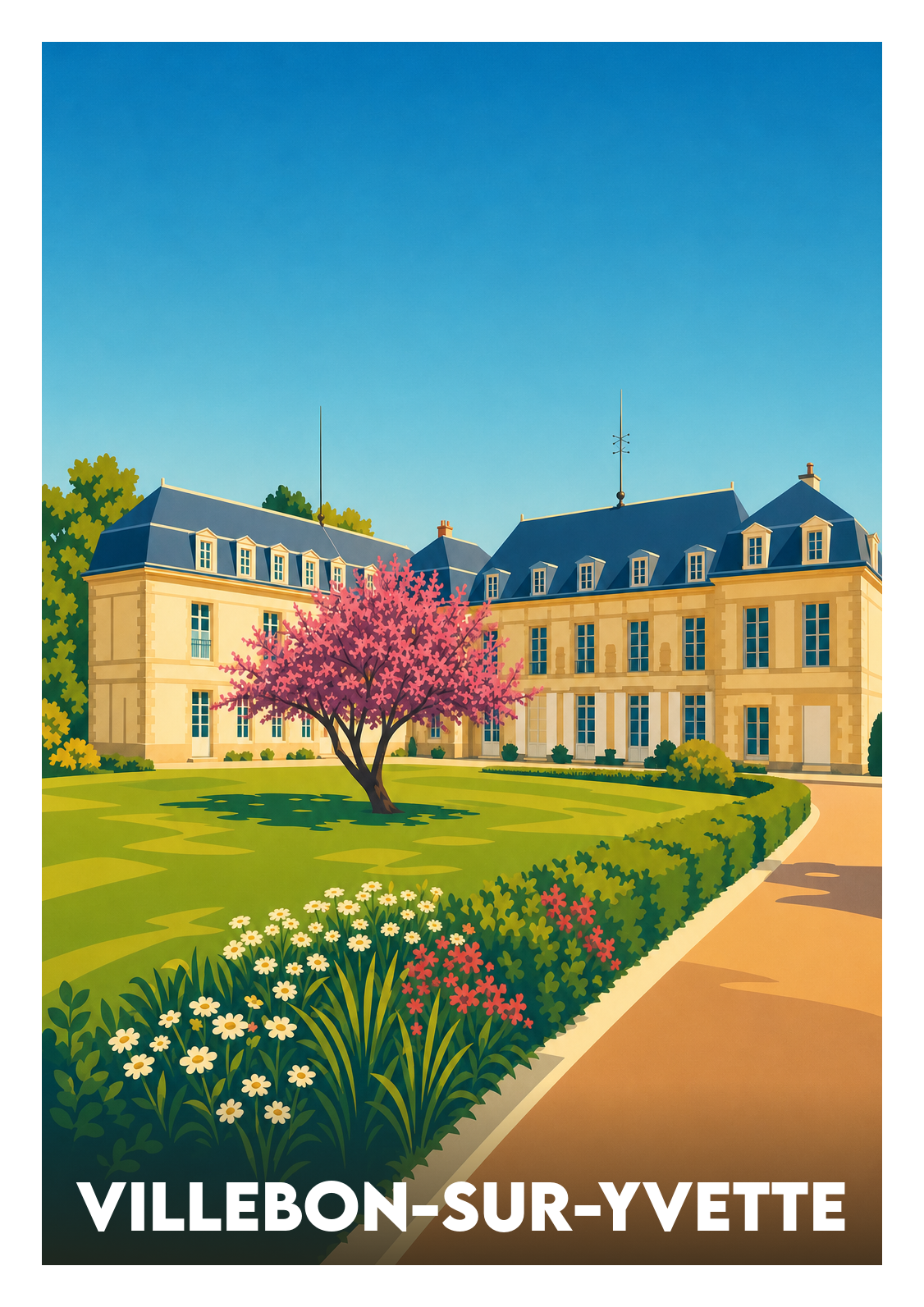 Affiche souvenir de Villebon-sur-Yvette – image brute sans cadre