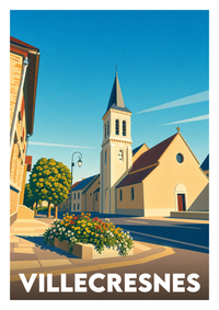 Affiche souvenir de Villecresnes – image brute sans cadre