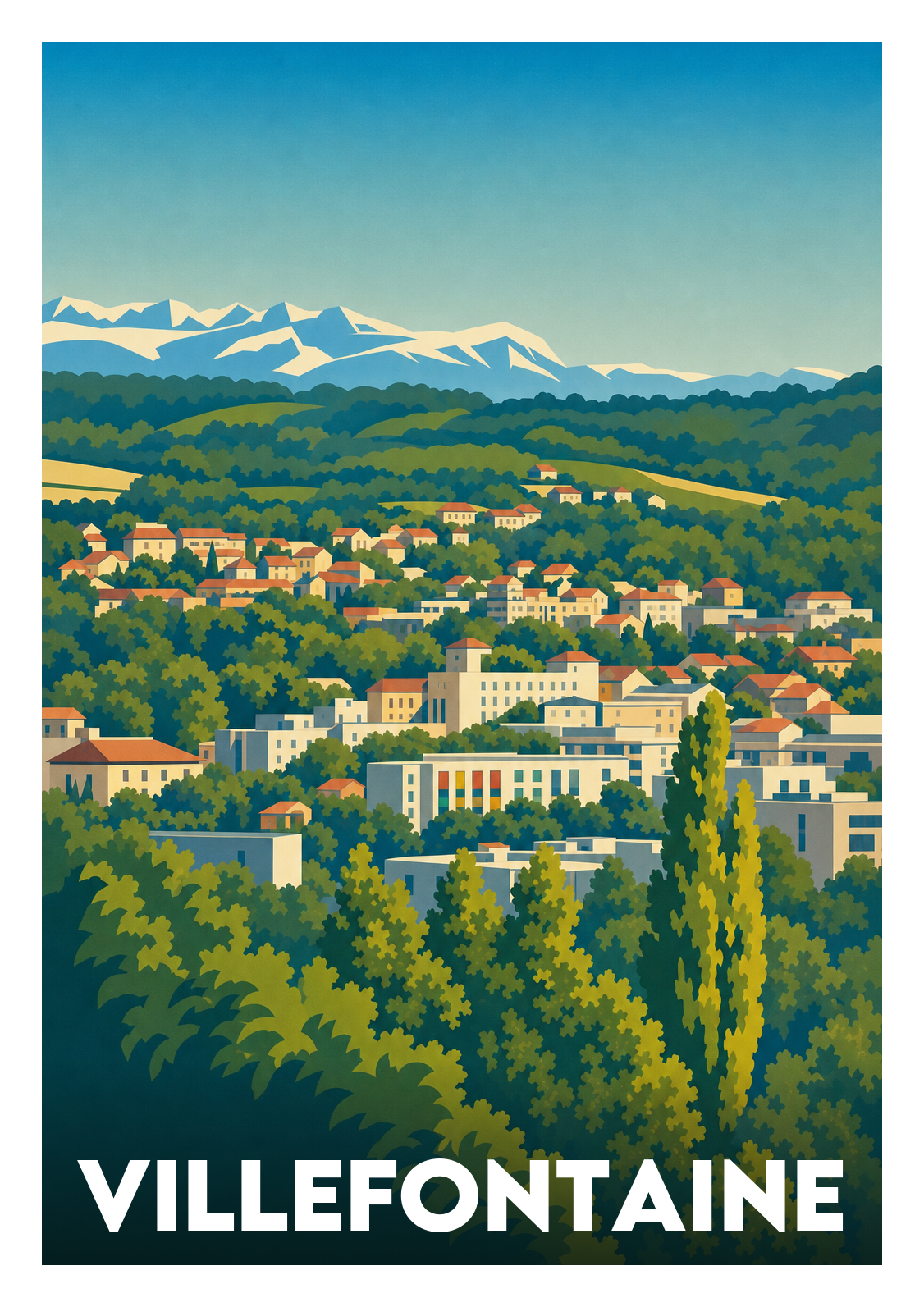 Affiche souvenir de Villefontaine – image brute sans cadre