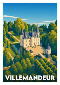Affiche souvenir de Villemandeur – image brute sans cadre