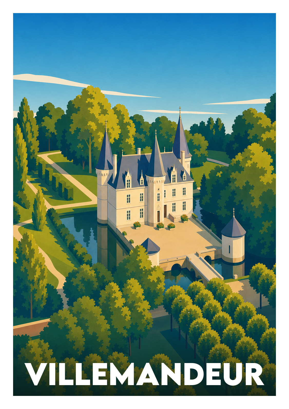 Affiche souvenir de Villemandeur – image brute sans cadre