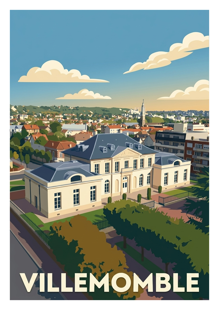 Affiche souvenir de Villemomble – image brute sans cadre