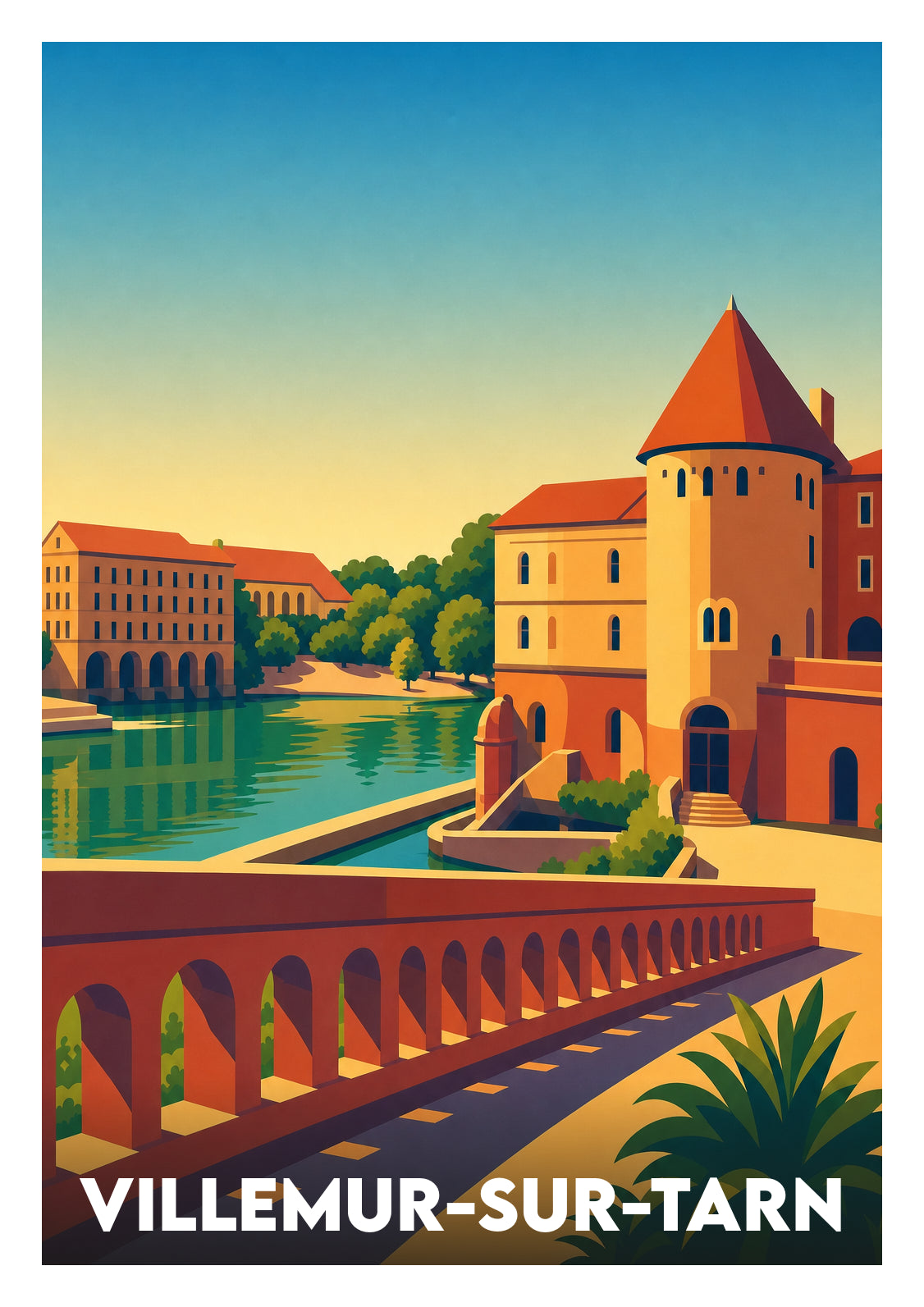 Affiche souvenir de Villemur-sur-Tarn – image brute sans cadre