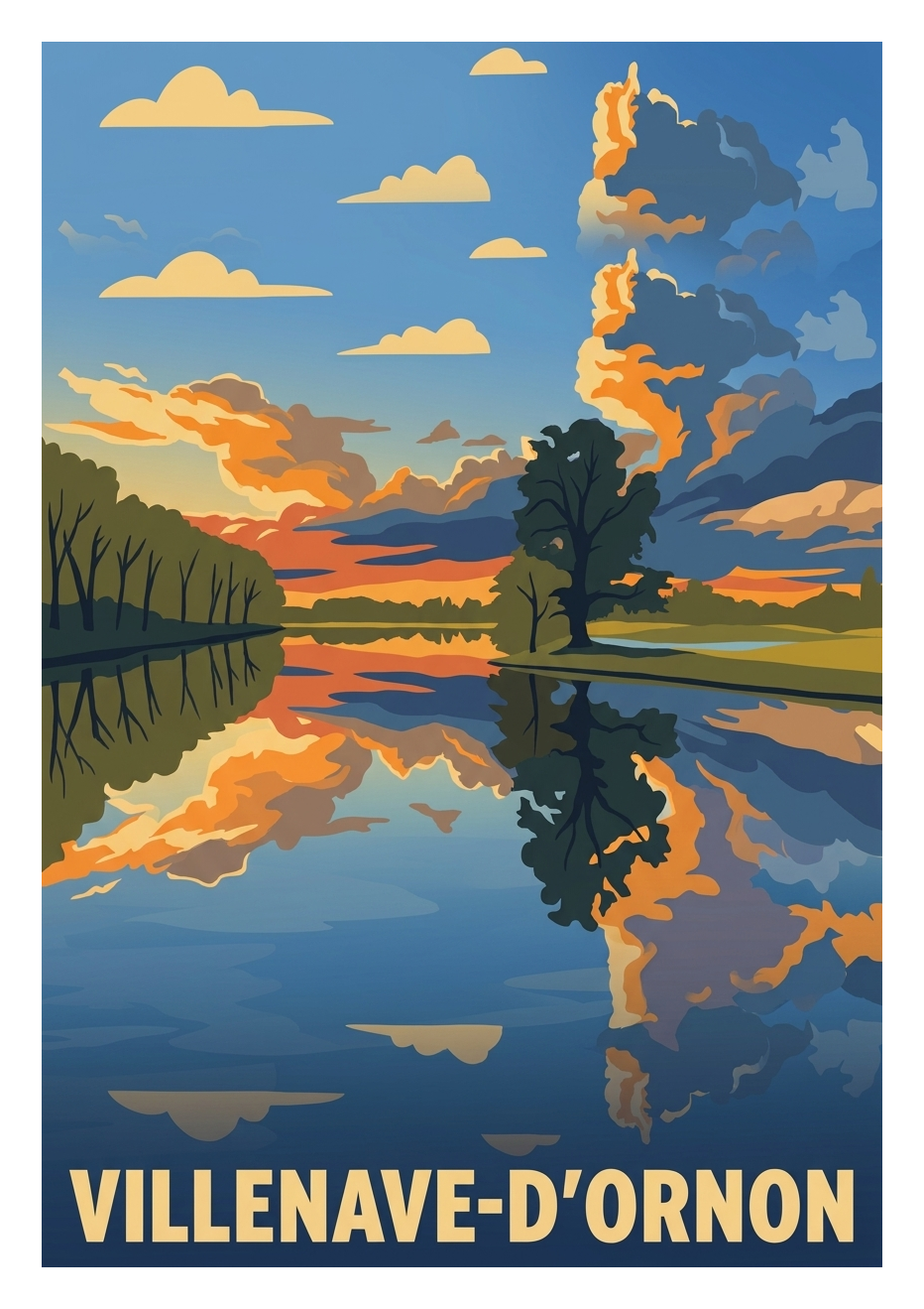 Affiche souvenir de Villenave-d'Ornon – image brute sans cadre