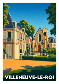 Affiche souvenir de Villeneuve-le-Roi – image brute sans cadre