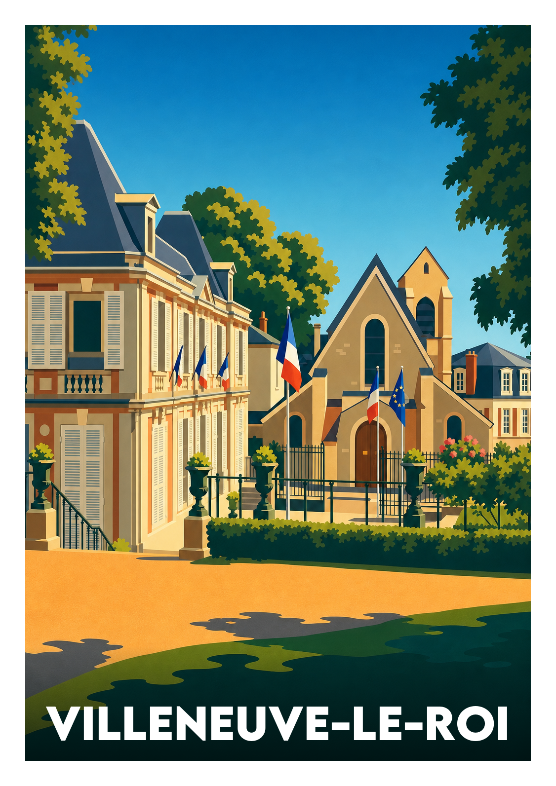 Affiche souvenir de Villeneuve-le-Roi – image brute sans cadre