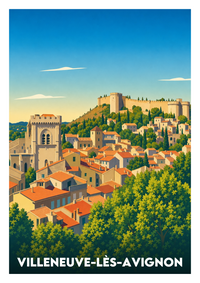 Affiche souvenir de Villeneuve-lès-Avignon – image brute sans cadre