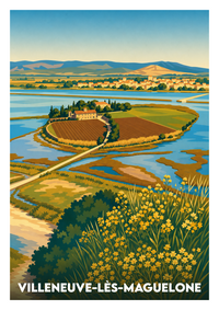 Affiche souvenir de Villeneuve-lès-Maguelone – image brute sans cadre