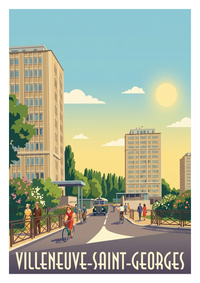 Affiche souvenir de Villeneuve-Saint-Georges – image brute sans cadre