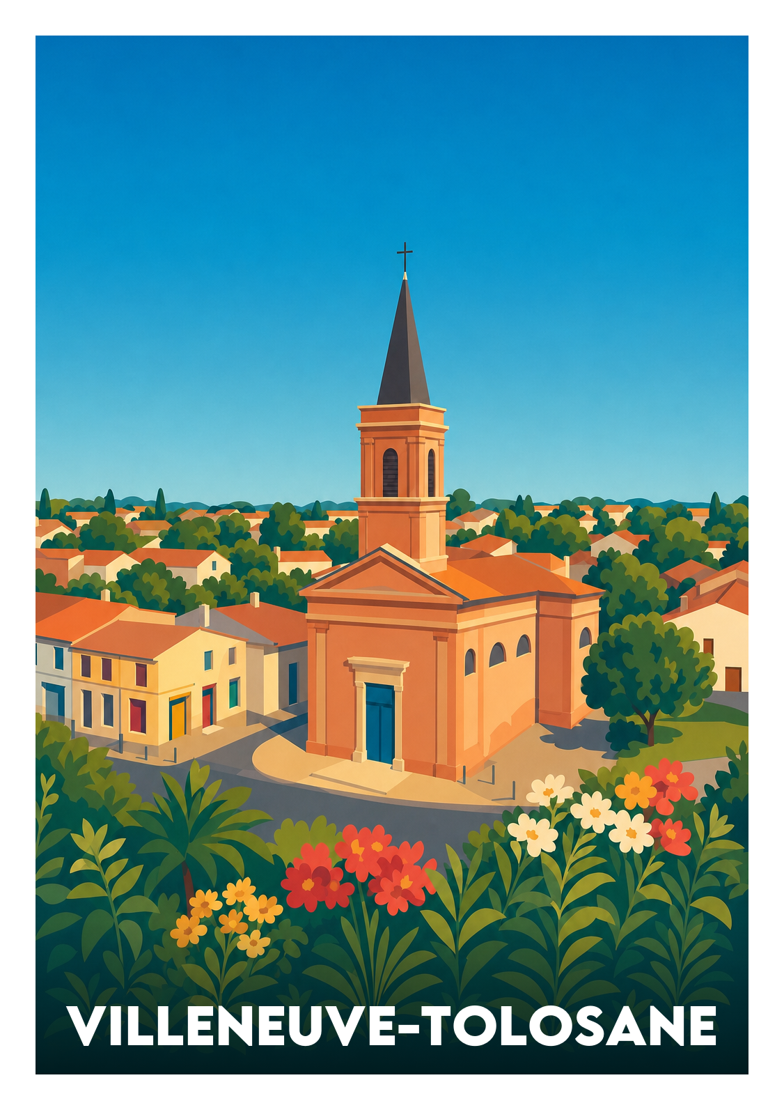 Affiche souvenir de Villeneuve-Tolosane – image brute sans cadre