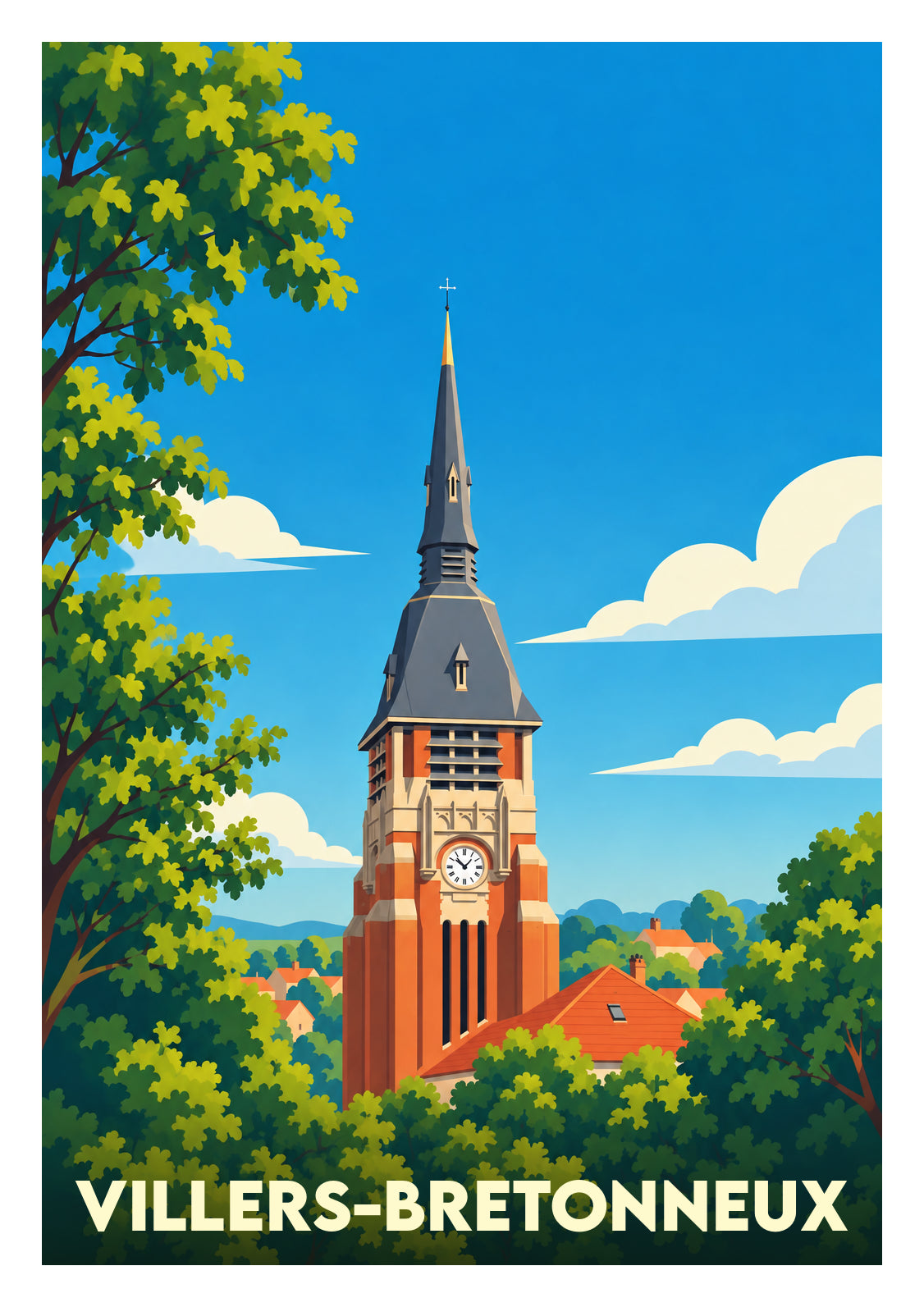 Affiche souvenir de Villers-Bretonneux – image brute sans cadre