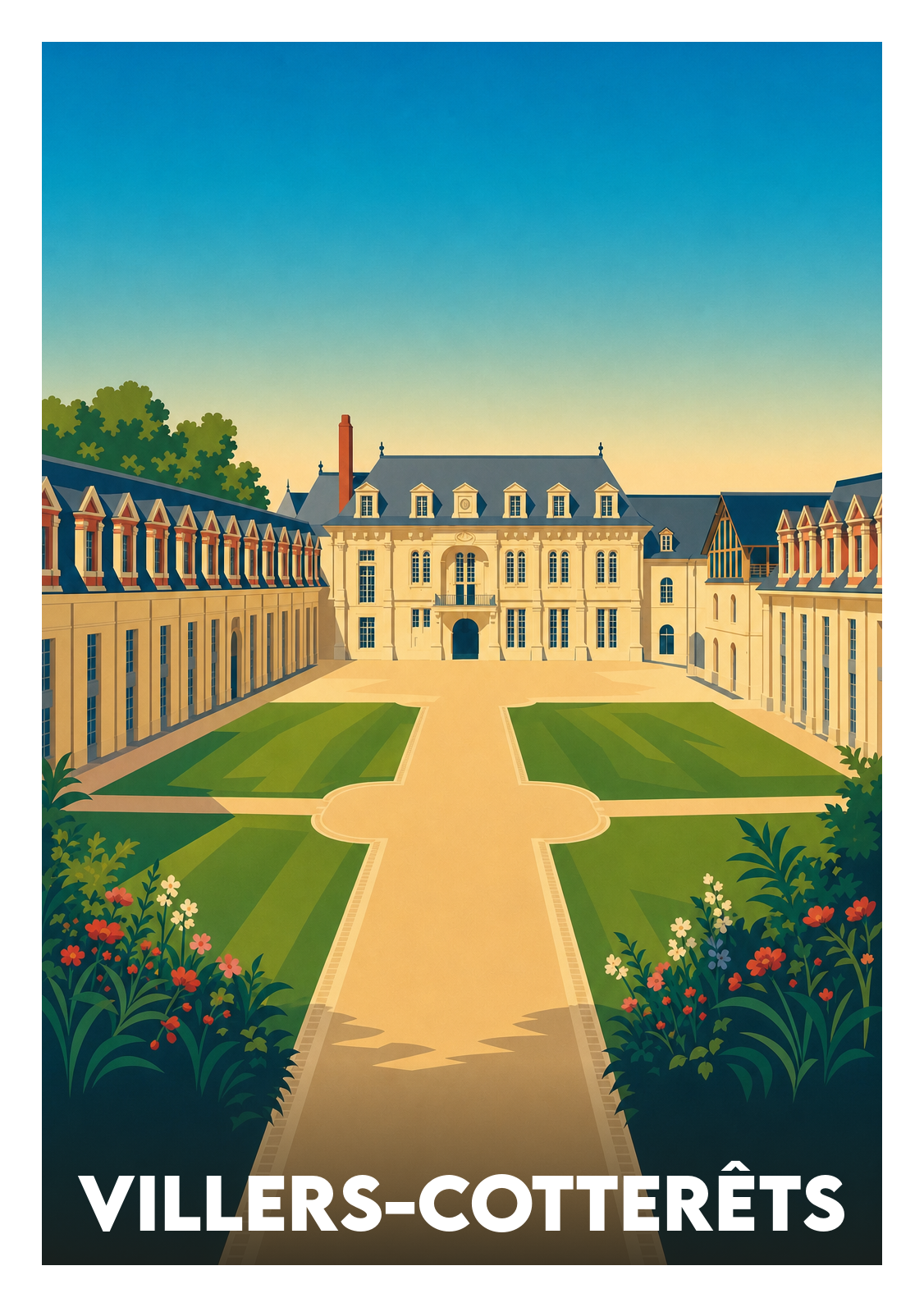 Affiche souvenir de Villers-Cotterêts – image brute sans cadre