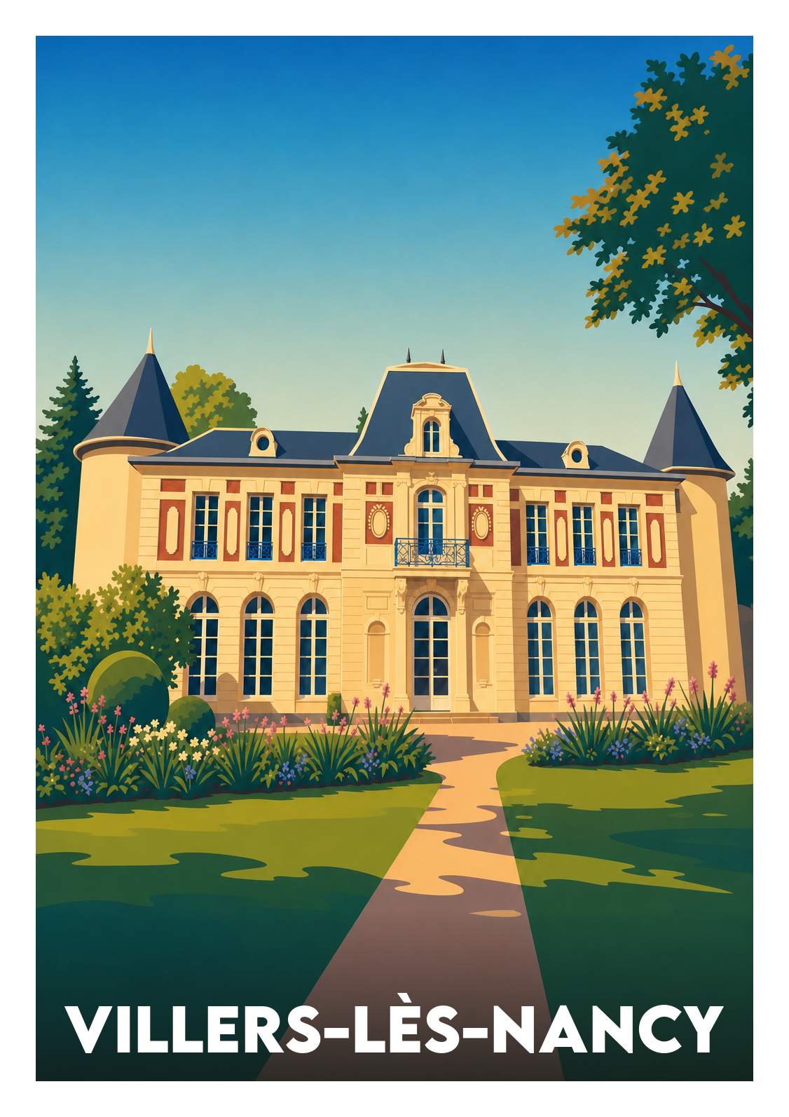 Affiche souvenir de Villers-lès-Nancy – image brute sans cadre