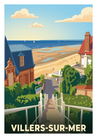 Affiche souvenir de Villers-sur-Mer – image brute sans cadre